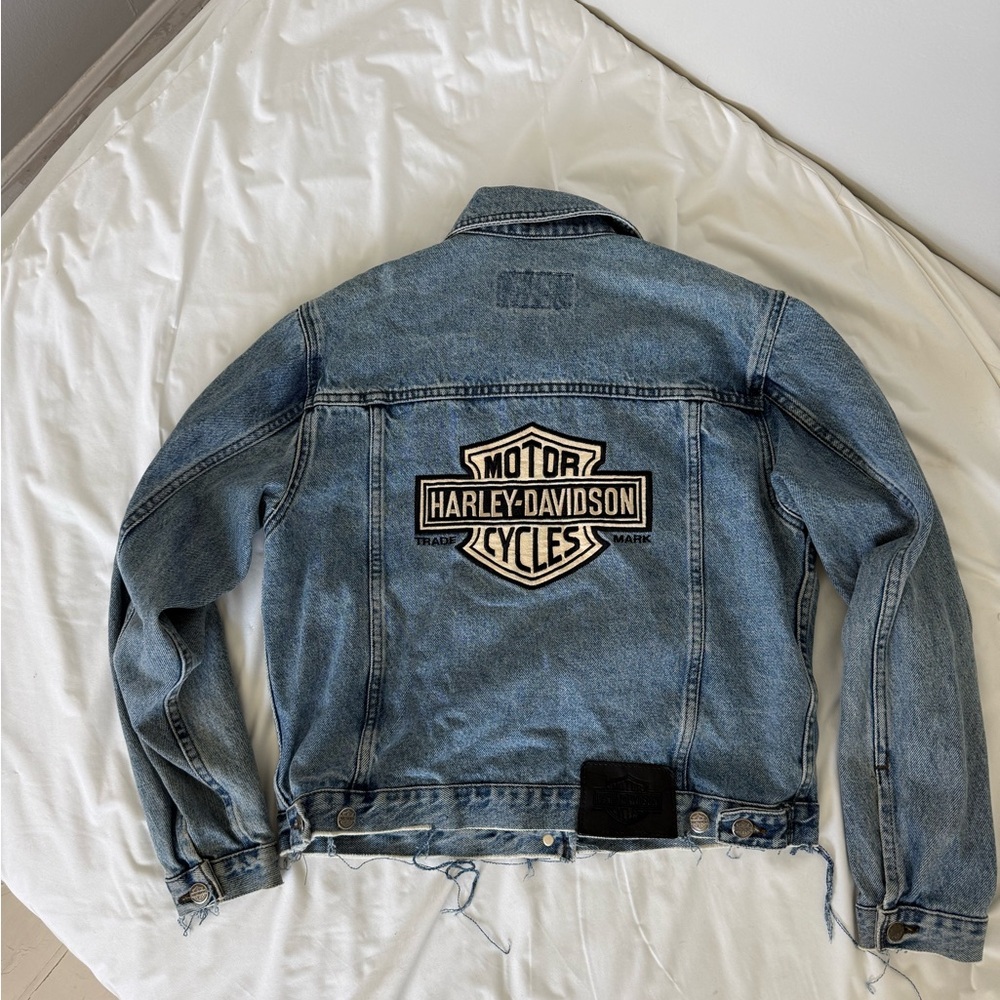 Harley-Davidson Light Blue Denim Jacket with Back Patch